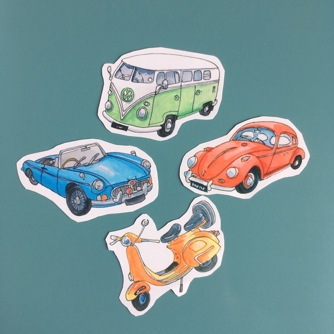 Cars Sticker Set for Planners, Laptops, Phone Cases, Back to School Fun ...