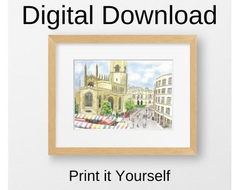 Cambridge Market Square Digital Download, Print Yourself