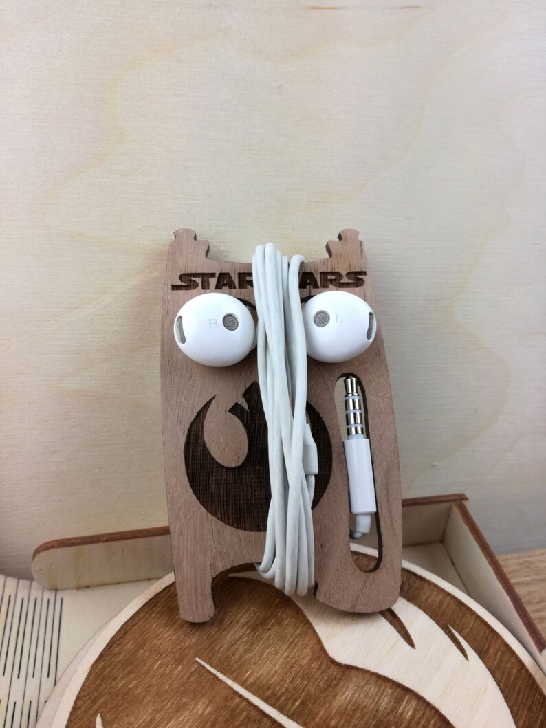 Star Wars Laser cut walnut Earphone holder for Apple InEar Etsy