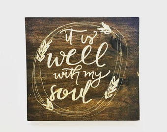 It Is Well Wood Sign | Hymn It Is Well with my Soul | Hymn Sign | Pastor Gift | Minister Gift