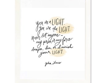 John Lewis You are a Light Digital Print| INSTANT DOWNLOAD