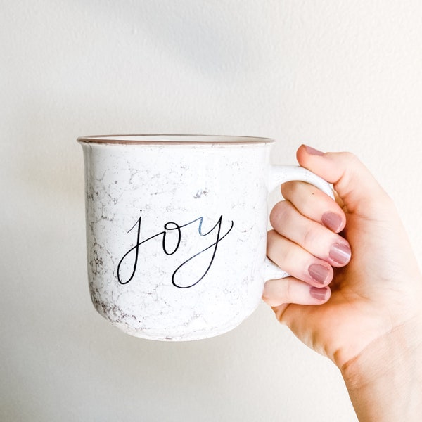 Joy Marble Ceramic Mug | Cute Joy Mug, Ceramic Camper Mug | Teacher Appreciation Gift | Spark Joy Mug | Sister gift | 2024 coffee lover gift