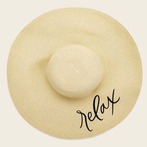 Summer Calligraphy Floppy Hat Custom Name Sun Hat for Beach & Beyond Bridal Party Gifts 2024 Vacation Hat