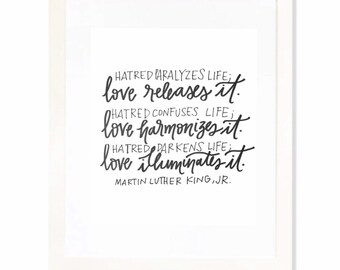 Calligraphy Art Print | Martin Luther King, Jr. Hand Lettered Quote