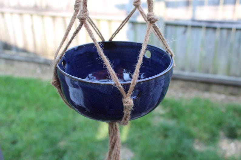 Handmade Ceramic Planter with Macrame