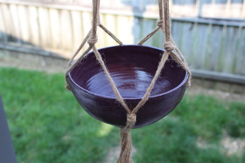 Handmade Ceramic Planter with Macrame