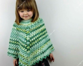 Childs crochet poncho pattern PDF only from newborn to 12 years old. Crochet pattern