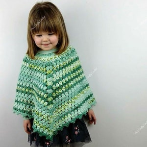 Childs crochet poncho pattern PDF only from newborn to 12 years old. Crochet pattern