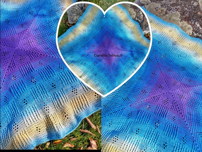 Mönster för virkad filt av Aurora: Enkel handledning för nybörjare (amerikanska och brittiska termer) bild 6