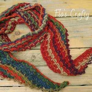 Handmade crochet tapered edge scarf pattern suitable for beginners, beginners crochet pattern, scarf, wrap, shawl, easy Uk & US terms image 1