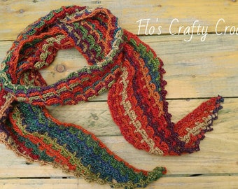 Handmade crochet tapered edge scarf pattern suitable for beginners, beginners crochet pattern, scarf, wrap, shawl, easy Uk & US terms