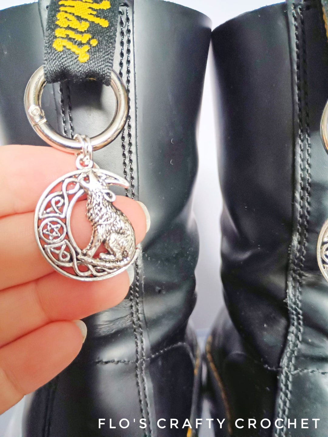 Silver Wolf Moon Doc Charm L Doc Charms Doc Martens Boot Charm Dr