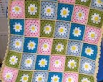 Fantastic Flowers, Flos crafty Crochet, easy pattern, Baby blanket crochet pattern, flower, blanket, crochet pattern, Beginner