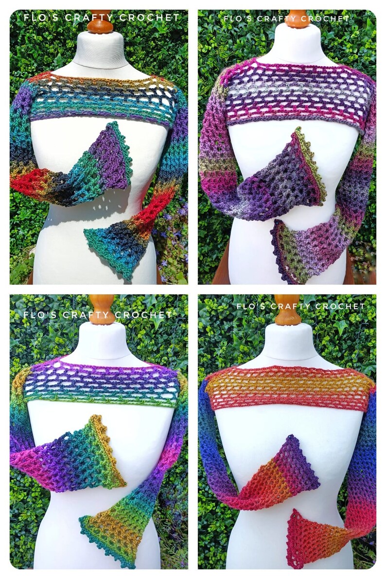 Highlander crochet sleeves, granny sleeves, shrug, bolero, boho, chic, festival, crochet top US, UK Terms, flos crafty crochet