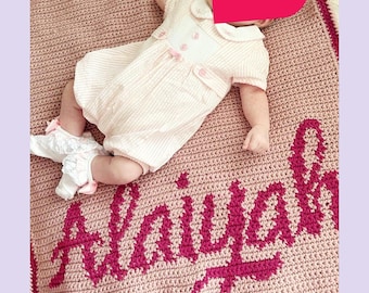 Personalized Crochet Baby Blanket Pattern: Custom Name Design (PDF Pattern)