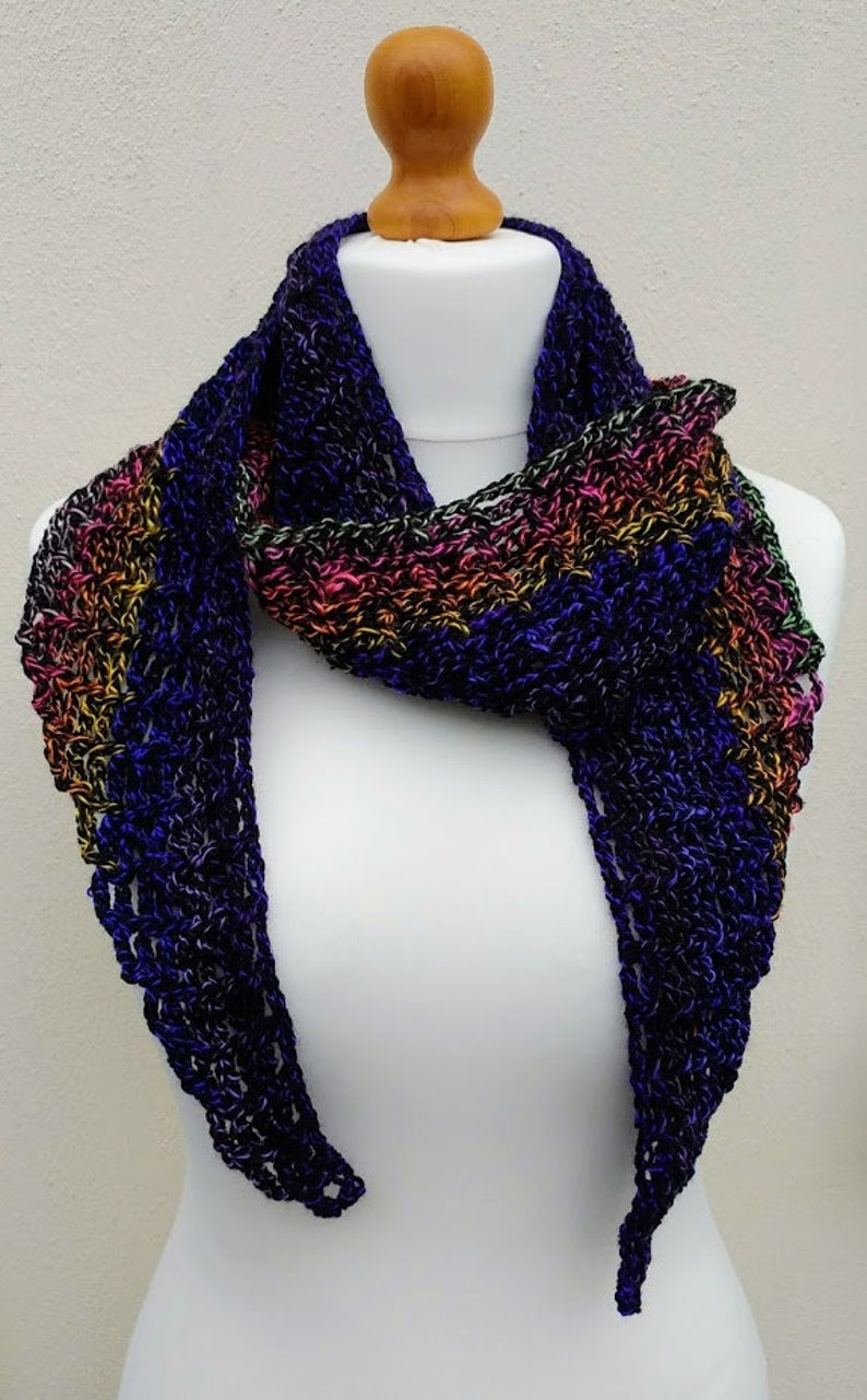 Handmade crochet tapered edge scarf pattern suitable for beginners, beginners crochet pattern, scarf, wrap, shawl, easy Uk & US terms image 5