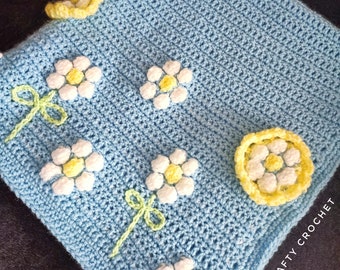 Easy Crochet Baby Blanket Pattern: Daisy Days (UK & US Terms) (PDF Pattern)