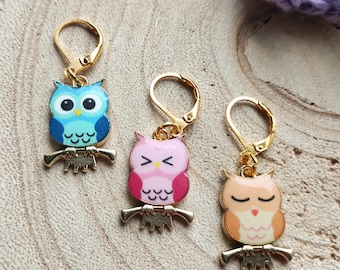 フクロウのステッチマーカー：かぎ針編みの編み物用品、3個セット