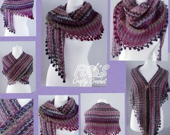 Thistle crochet scarf PDF pattern, easy beginner crochet scarf, boho scarf pattern.