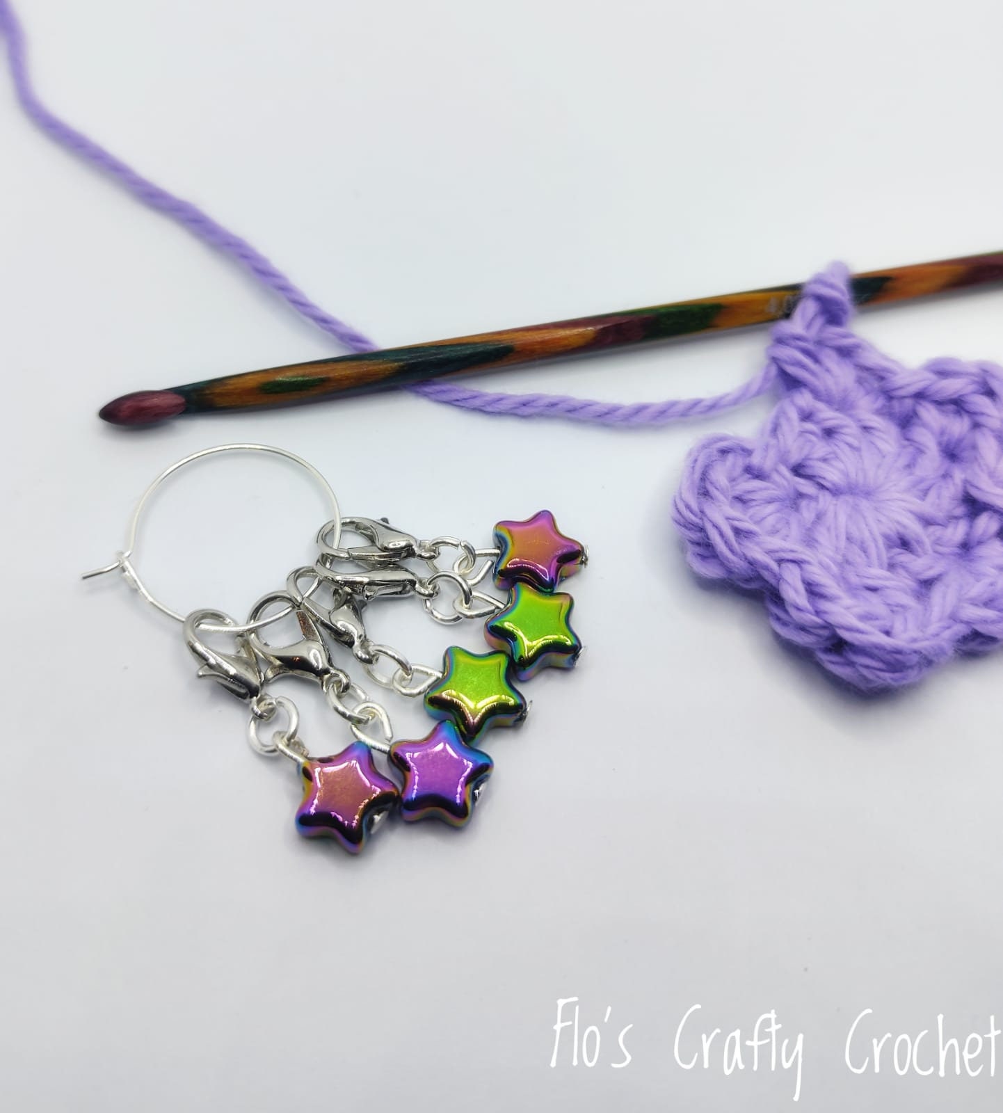 Stitch Markers - Small Flower Rings - Nautical Yarn