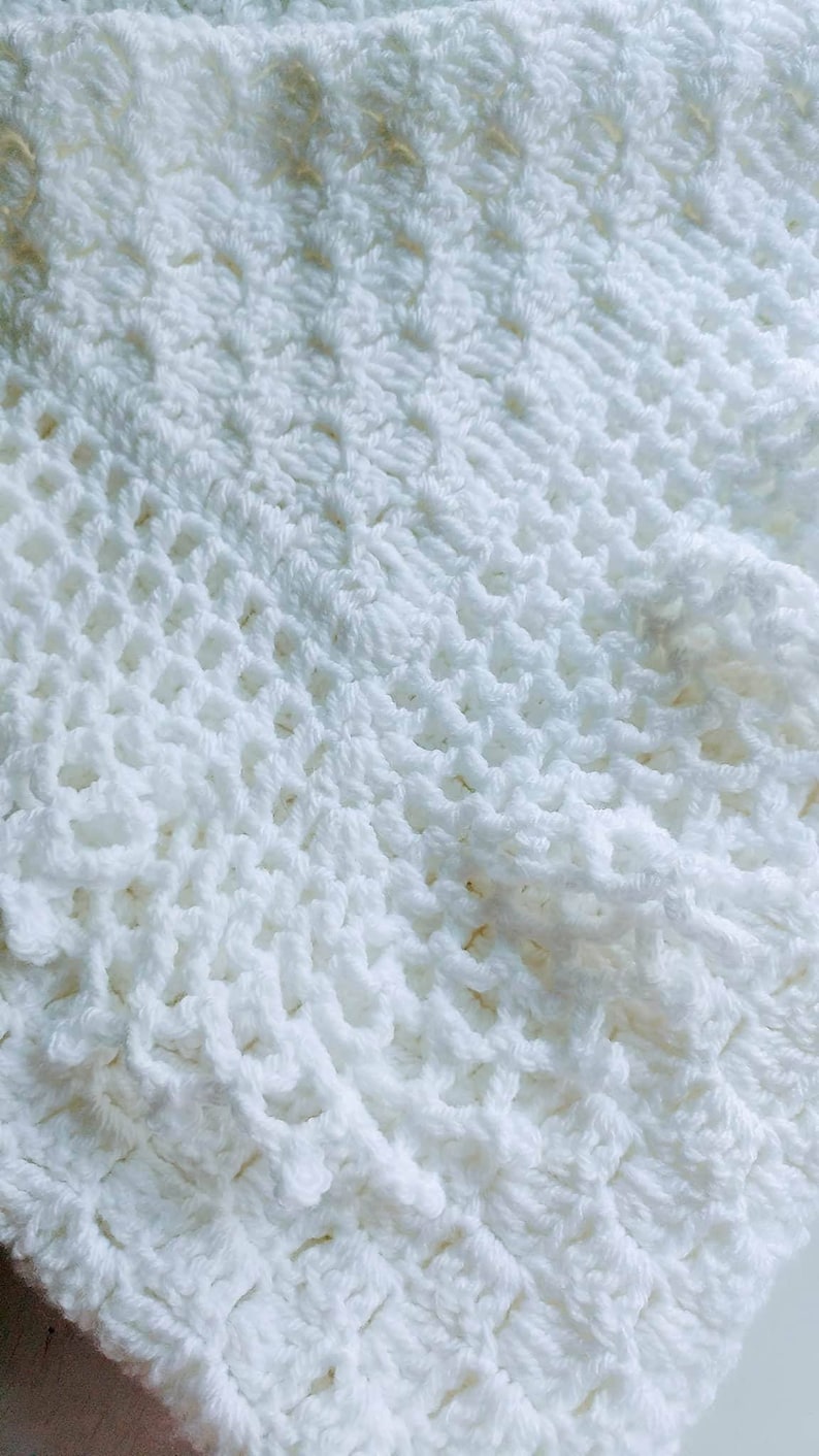 Lacy Baby Afghan Christening Shawl Easy Crochet Pattern Etsy Australia