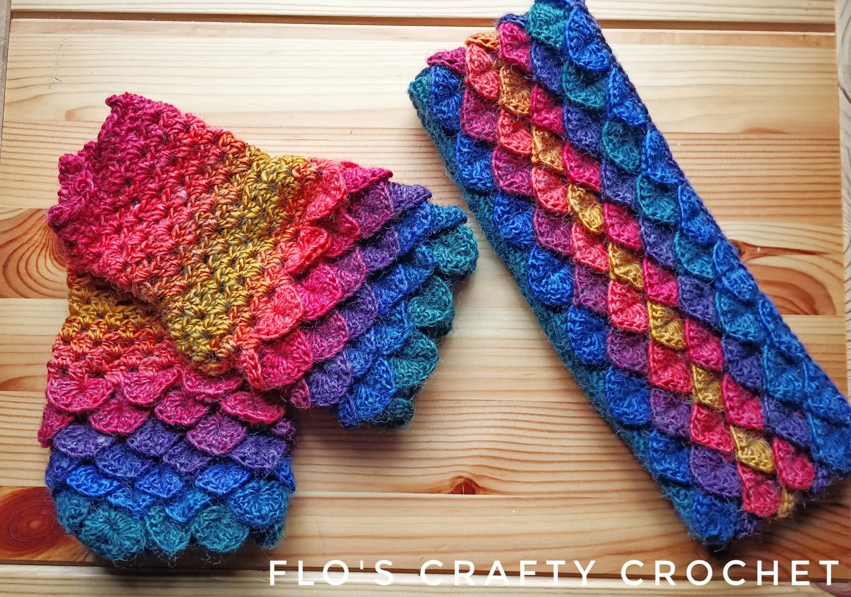 40 Dragon Scale Crochet Patterns: Unleash Your Creativity with Unique Designs! 2 Dragon Scale Crochet Fingerless Gloves and Headband