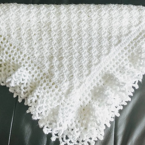 Lacy Baby Afghan Christening Shawl Easy Crochet Pattern Etsy Australia