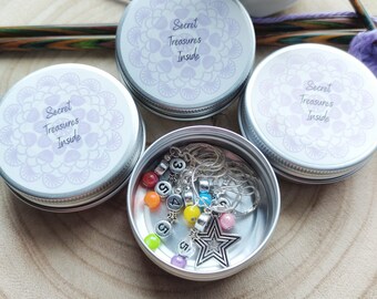 Lata para marcadores de puntos / Almacenamiento de accesorios para tejer y crochet