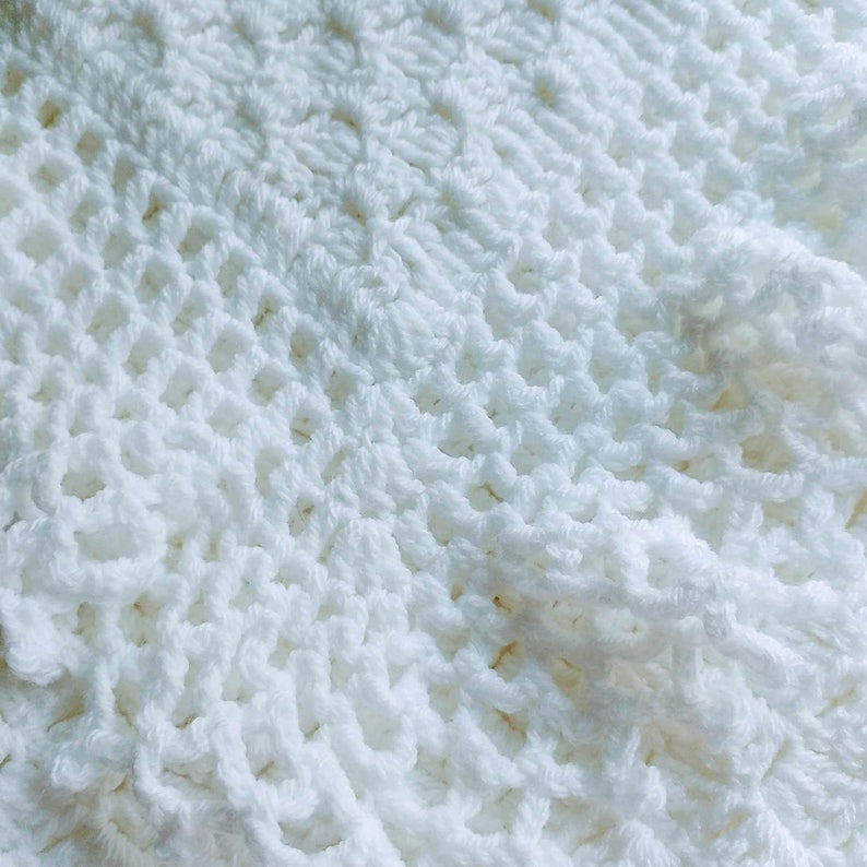 Lacy Baby Afghan Christening Shawl Easy Crochet Pattern Etsy Australia