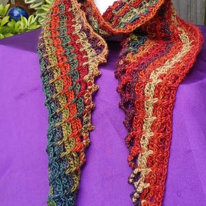 Handmade crochet tapered edge scarf pattern suitable for beginners, beginners crochet pattern, scarf, wrap, shawl, easy Uk & US terms image 3