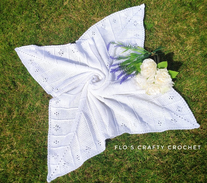 Baby Blanket Crochet Pattern | Easy Crochet Pattern | blathnaid | Mindful Crochet | Flos Crafty Crochet | PDF Digital | Irish crochet