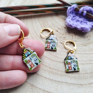 Home sweet home stitch marker for crochet or knitting, flos crafty crochet, knitting, accessories, charm, zip pull, house