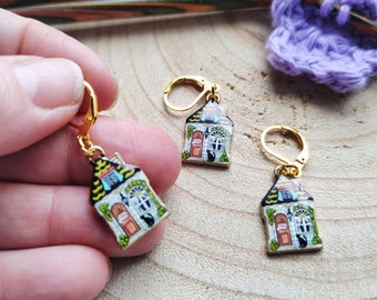 Home sweet home stitch marker for crochet or knitting, flos crafty crochet, knitting, accessories, charm, zip pull, house