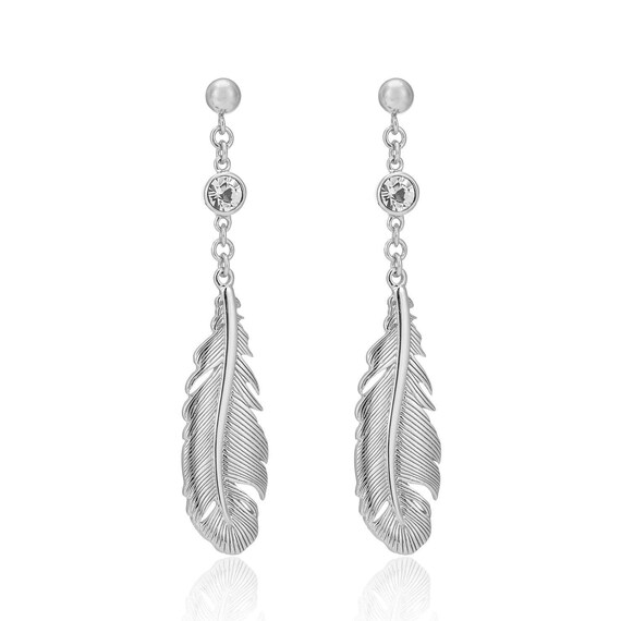 Crystal feather deals earrings