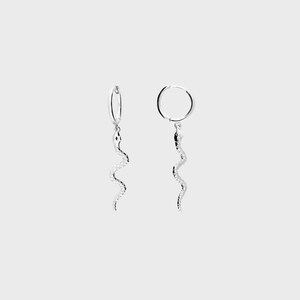 925 Sterling Silver Snake Huggie Hoop Earrings | Minimalist  *NEW 925 Sterling Silver Serpenti Huggie Hoops main image 0