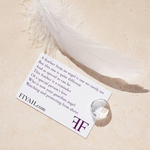 FIYAH Personalised Adjustable Feather Ring 925 Sterling Silver