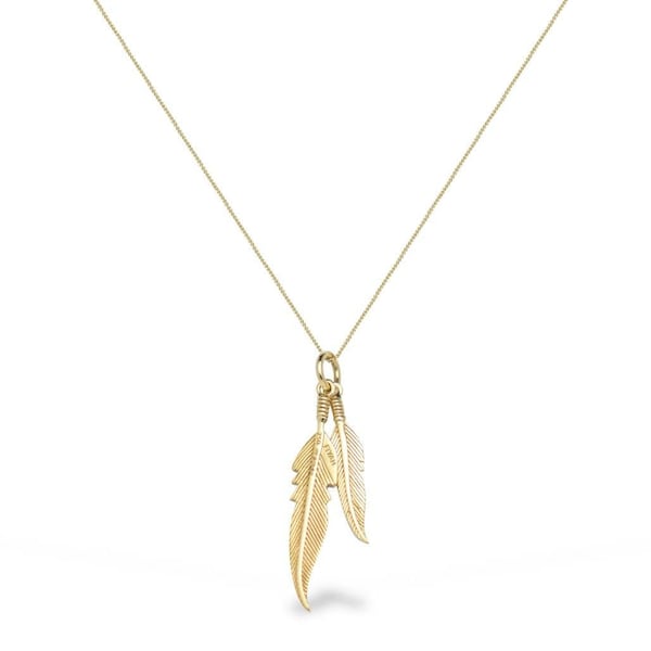 18ct Gold Feather Necklace | Feather Pendant Necklace | Feather Jewellery | Gold Necklace | Minimalist Necklace | Gift for Her