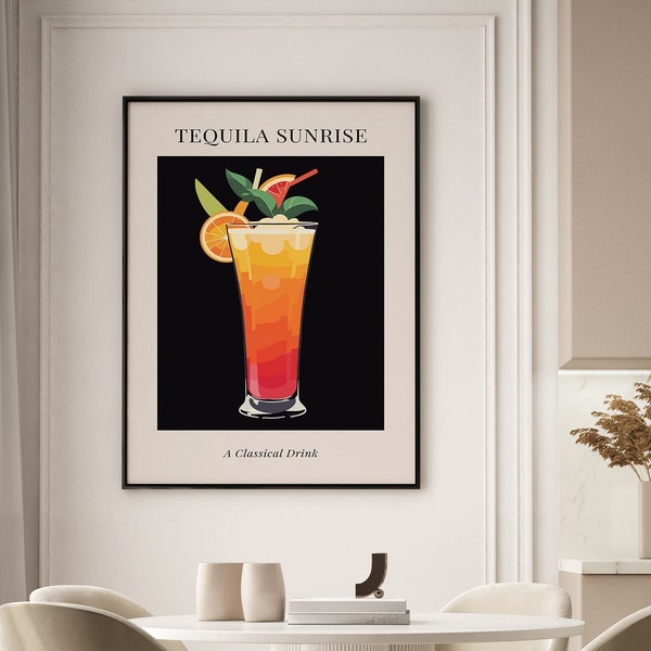 Affiche du lever du soleil sur la tequila