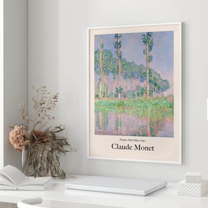 Poster di Claude Monet - Pioppi, effetto rosa (1891)