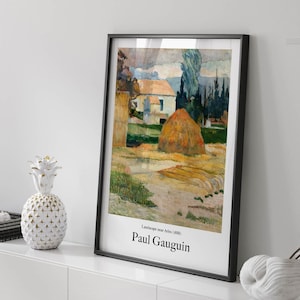 Poster van Paul Gauguin - Landschap bij Arles (1888)