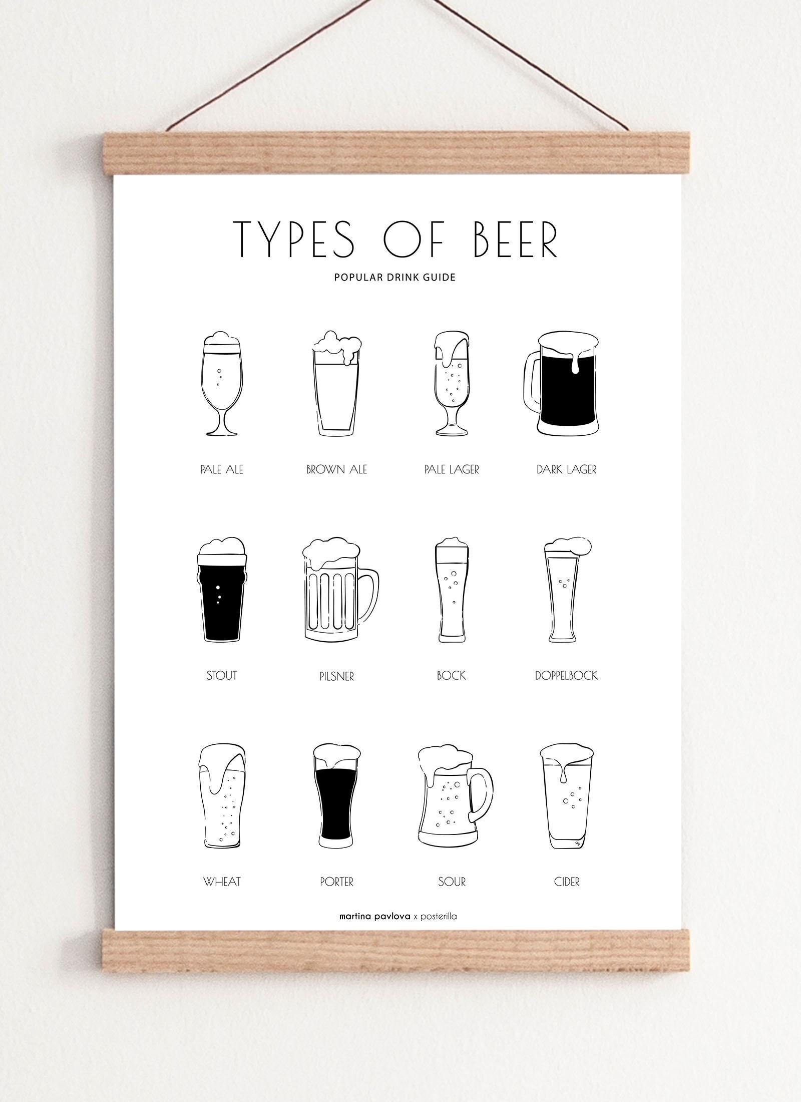 Types of Beer Poster Etsy