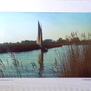 Norfolk Broads Print: Sailing Yacht Landscape, Signed Limited Edition