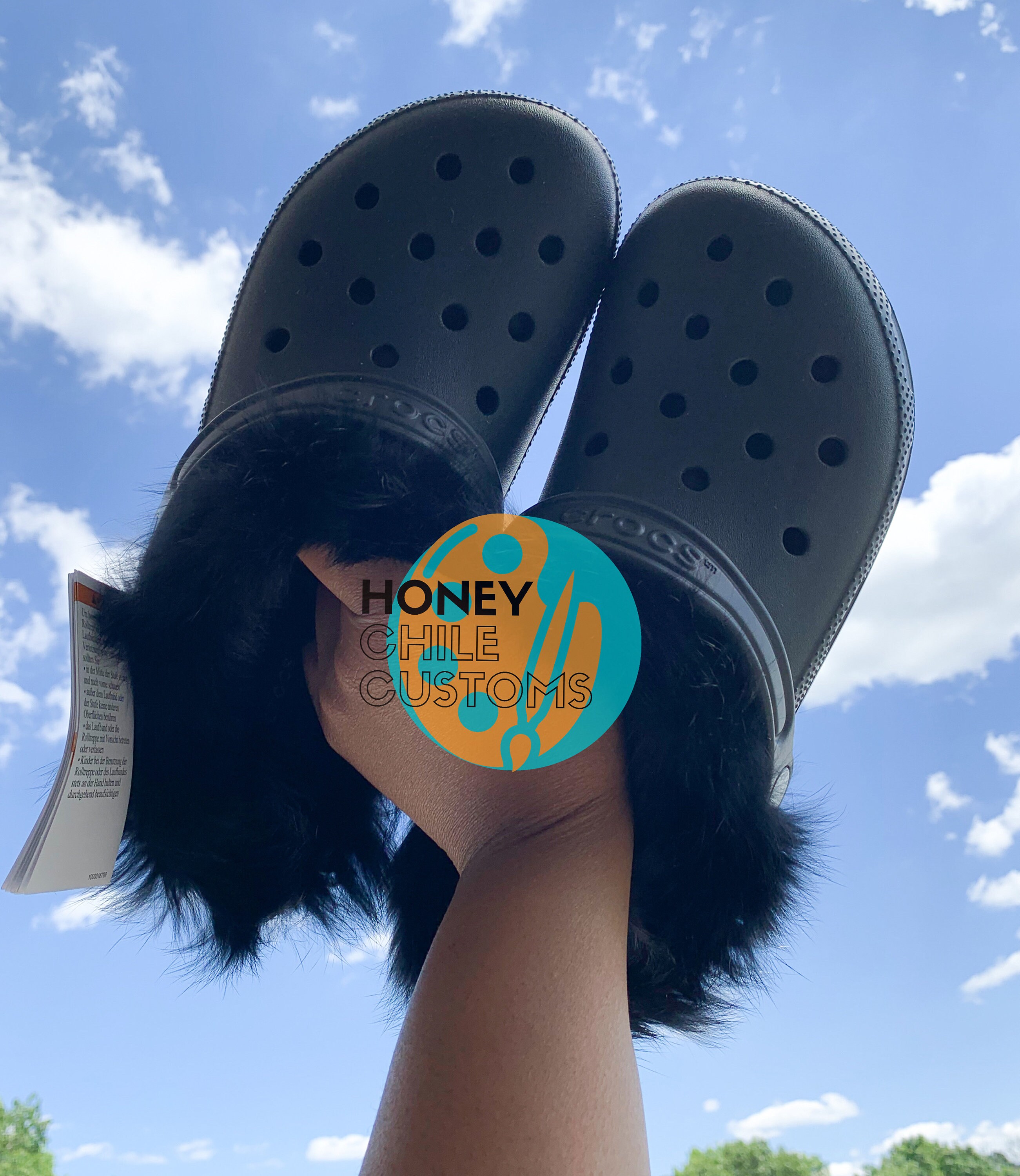 custom fur crocs