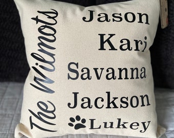 Family Pillow Case - Decorative Pillow Cover - Grandparent Gift