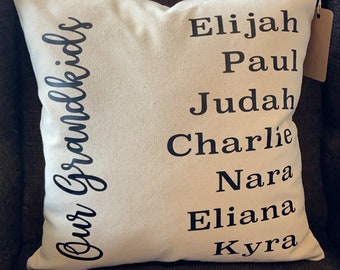 Grandkids Pillow Case - Decorative Pillow Cover - Grandparent Gift