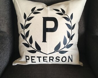 Last Name Pillow Cover - Custom Pillow Case - Decorative Pillow Cover - Housewarming Gift