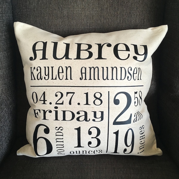 Birth Announcement Pillow Etsy