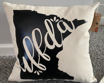 Uffda MN State Pillow Case - Decorative Pillow Case - New Home Gift