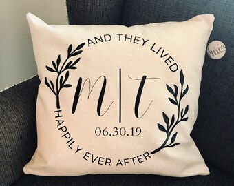 Happily Ever After - Custom Pillow Case - Decorative Pillow Cover - Wedding Gift