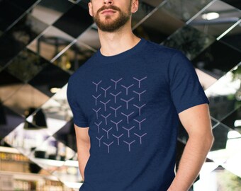 Camiseta de hombre con cubos geométricos / Camiseta con ilusión óptica